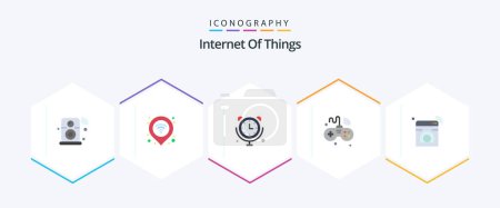 Illustration for Internet Of Things 25 Flat icon pack including things. internet. signal. games. connections - Royalty Free Image