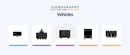 Illustration for Vehicles Glyph 5 Icon Pack Including . vehicle. double. railroad. train. Creative Icons Design - Royalty Free Image