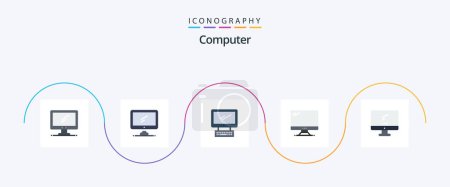 Illustration for Computer Flat 5 Icon Pack Including . - Royalty Free Image
