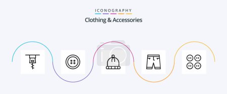 Illustration for Clothing and Accessories Line 5 Icon Pack Including . clothe. clothing. buttons - Royalty Free Image