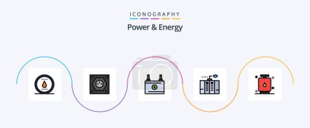 Illustration for Power And Energy Line Filled Flat 5 Icon Pack Including power. energy. socket. emergency. power - Royalty Free Image
