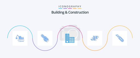 Illustration for Building And Construction Blue 5 Icon Pack Including tool. construction. architecture. block. repair - Royalty Free Image