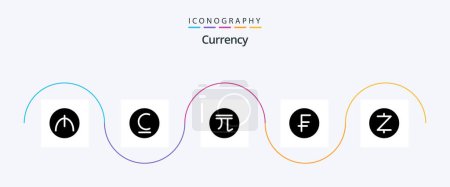 Ilustración de Currency Glyph 5 Icon Pack Including cash . levbrazil. new. dollar - Imagen libre de derechos