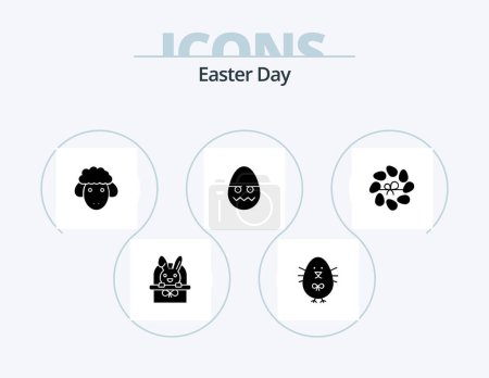 Téléchargez les illustrations : Easter Glyph Icon Pack 5 Icon Design. easter. egg. easter. easter. celebration - en licence libre de droit