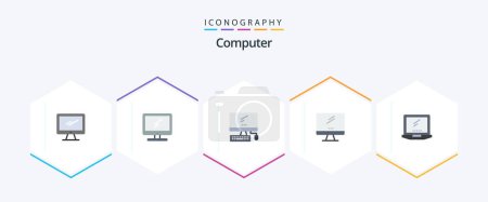 Illustration for Computer 25 Flat icon pack including . imac. - Royalty Free Image