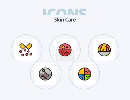 Illustration for Skin Line Filled Icon Pack 5 Icon Design. . white cells. skin. white blood cells. hematology - Royalty Free Image