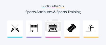Ilustración de Sports Atributes And Sports Training Glyph 5 Icon Pack Including . performing. gymnastics. gymnastics. sport. Creative Icons Design - Imagen libre de derechos