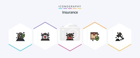 Ilustración de Insurance 25 FilledLine icon pack including protection. box. insurance. security. insurance - Imagen libre de derechos