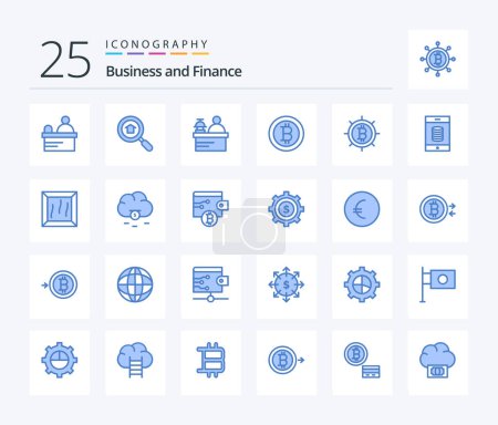 Illustration for Finance 25 Blue Color icon pack including cloud. crate. manager. bundle. mobile - Royalty Free Image