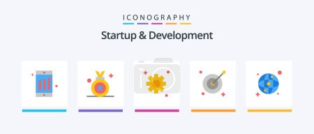 Illustration for Startup And Develepment Flat 5 Icon Pack Including . network. setting. map. arrow. Creative Icons Design - Royalty Free Image