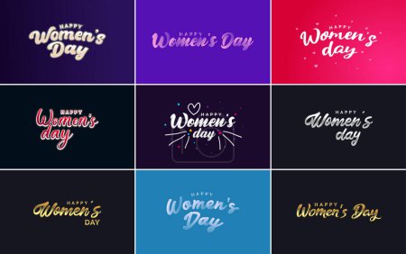 Illustration for International Women's Day vector hand written typography background with a bold. vibrant style - Royalty Free Image