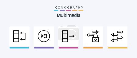 Illustration for Multimedia Line 5 Icon Pack Including . stop. import. pause. control. Creative Icons Design - Royalty Free Image