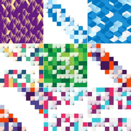 Téléchargez les illustrations : Vector background with an illustration of an abstract texture featuring squares suitable for use as a pattern design in banners. posters. flyers - en licence libre de droit