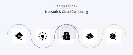 Illustration for Network And Cloud Computing Glyph 5 Icon Pack Including hard drive disk. computing. file. computer. storage - Royalty Free Image
