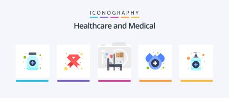 Illustration for Medical Flat 5 Icon Pack Including soap. water. ribbon. drop. room. Creative Icons Design - Royalty Free Image