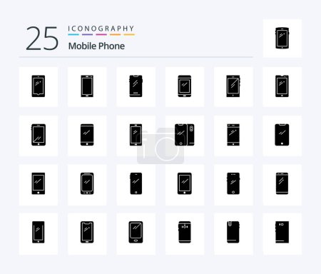 Illustration for Mobile Phone 25 Solid Glyph icon pack including android. phone. camera. back. mobile - Royalty Free Image