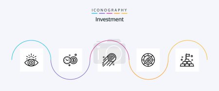 Ilustración de Investment Line 5 Icon Pack Including . rich. growth. investment. investment - Imagen libre de derechos
