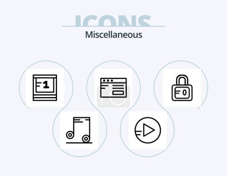 Illustration for Miscellaneous Line Icon Pack 5 Icon Design. . study. study. glass. education - Royalty Free Image