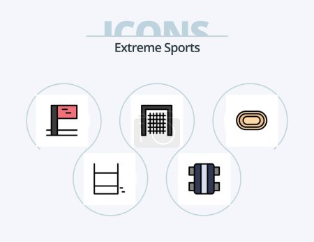 Téléchargez les illustrations : Conception d'icônes remplies de Sport Line Pack 5. . hippodrome. le sport. olympique. poids - en licence libre de droit