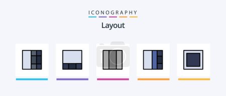 Ilustración de Línea de diseño llena paquete de 5 iconos incluyendo. rotar.. Diseño de iconos creativos - Imagen libre de derechos