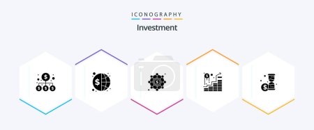 Ilustración de Investment 25 Glyph icon pack including investment. successful. global. investment. funding - Imagen libre de derechos