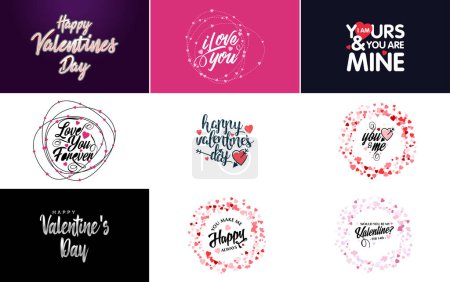 Ilustración de Happy Women's Day lettering typography poster with a heart International Woman's Day invitation design - Imagen libre de derechos