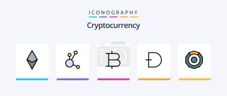 Téléchargez les illustrations : Cryptocurrency Line Filled 5 Icon Pack Including ethereum . crypto currency. coin . crypto . iota. Creative Icons Design - en licence libre de droit