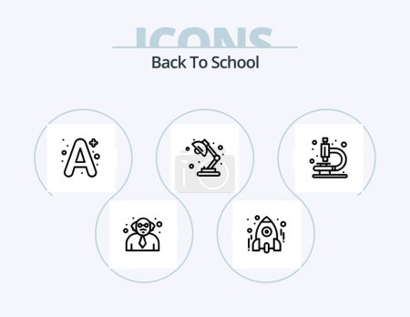 Illustration for Back To School Line Icon Pack 5 Icon Design. student bag. bag. a. education. back to school - Royalty Free Image