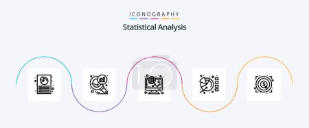 Ilustración de Statistical Analysis Line 5 Icon Pack Including marketing. pie. ecommerce. graph. shopping - Imagen libre de derechos