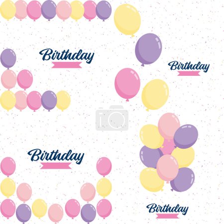 Ilustración de Abstract background with shining colorful balloons suitable for birthdays. parties. presentations. sales. and with space for text; vector illustration - Imagen libre de derechos