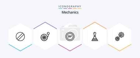 Illustration for Mechanics 25 Line icon pack including . auto. . engineering - Royalty Free Image