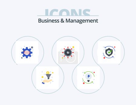 Ilustración de Business And Management Flat Icon Pack 5 Icon Design (en inglés). seguridad. proteger. compañía. visión. ojo - Imagen libre de derechos