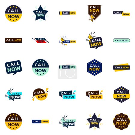 Ilustración de Call Now 25 Eye catching Typographic Banners for boosting phone calls - Imagen libre de derechos