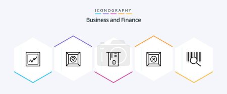 Illustration for Finance 25 Line icon pack including . box. . product - Royalty Free Image