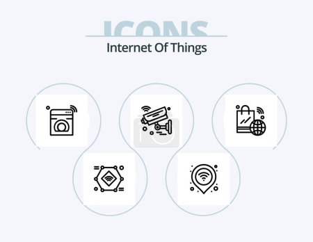 Photo for Internet Of Things Line Icon Pack 5 Icon Design. games. electronic book. iot. ebook. drone - Royalty Free Image