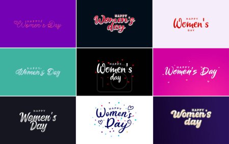 Téléchargez les illustrations : International Women's Day banner template with a gradient color scheme and a feminine symbol vector illustration - en licence libre de droit