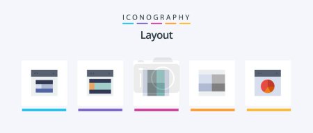 Téléchargez les illustrations : Layout Flat 5 Icon Pack Including . illustration. ui. layout. Creative Icons Design - en licence libre de droit
