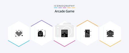 Ilustración de Arcade 25 Glyph icon pack including play. games. fun. fun. play - Imagen libre de derechos
