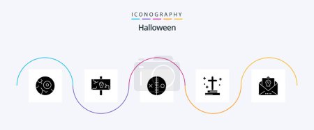 Illustration for Halloween Glyph 5 Icon Pack Including grave. death. party. dead. puncture - Royalty Free Image