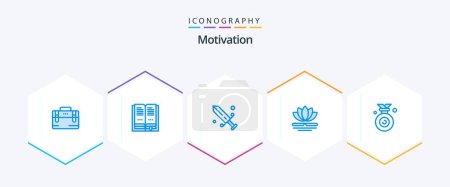 Illustration for Motivation 25 Blue icon pack including winner. medal. fencing. chinese. spa - Royalty Free Image