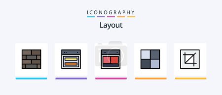 Téléchargez les illustrations : Layout Line Filled 5 Icon Pack Including layout. grid. ui. arrange. popup. Creative Icons Design - en licence libre de droit