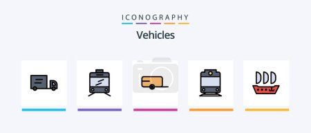 Illustration for Vehicles Line Filled 5 Icon Pack Including transport. double. vehicles. decker. jetpack. Creative Icons Design - Royalty Free Image