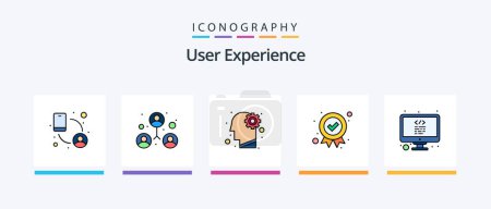 Photo for User Experience Line Filled 5 Icon Pack Including ux. testing. social media. experience. tools. Creative Icons Design - Royalty Free Image