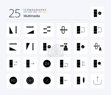 Illustration for Multimedia 25 Solid Glyph icon pack including cell. sort. column. descending. swap - Royalty Free Image