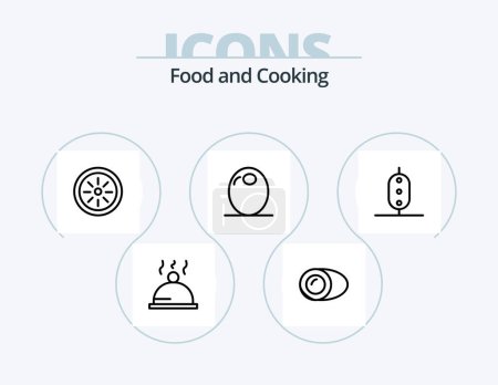 Illustration for Food Line Icon Pack 5 Icon Design. . fast food. food. snack. donut - Royalty Free Image