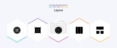 Ilustración de Layout 25 Glyph icon pack including structure. layout. ui. layout. grid - Imagen libre de derechos