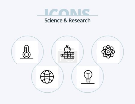 Illustration for Science Line Icon Pack 5 Icon Design. . . target. newton. calm - Royalty Free Image