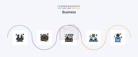 Illustration for Business Line Filled Flat 5 Icon Pack Including personal. development. consulting. business. collaboration - Royalty Free Image