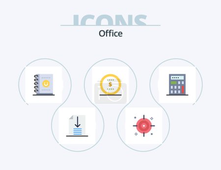Téléchargez les illustrations : Office Flat Icon Pack 5 Icon Design. . planner. . office - en licence libre de droit