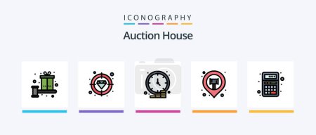 Illustration for Auction Line Filled 5 Icon Pack Including greek. bust. wine. artifact. judge. Creative Icons Design - Royalty Free Image